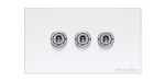 M Marcus Heritage Brass 3 Gang 2 Way Toggle Switch