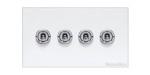 M Marcus Heritage Brass 4 Gang 2 Way Toggle Switch