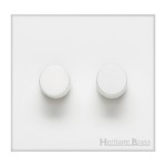 M Marcus Heritage Brass Windsor Range 2 Gang Trailing Edge LED Dimmer Switch