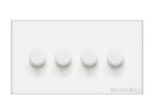 M Marcus Heritage Brass Windsor Range 4 Gang 2 Way Push On/Off Dimmer Switch (400 watts)