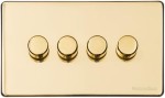 M Marcus Heritage Brass Vintage Range 4 Gang Multi Location Primary Dimmer Switch (Compatible with LED bulbs)