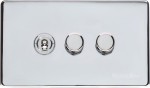 M Marcus Heritage Brass Vintage Range 3 Gang Mixed Toggle Dimmer Switch 1xToggle 2xTED