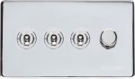 M Marcus Heritage Brass Vintage Range 4 Gang Mixed Toggle Dimmer Switch 3xToggle 1xTED