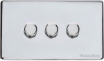 M Marcus Heritage Brass Vintage Range 3 Gang Multi Location Primary Dimmer Switch (Compatible with LED bulbs)