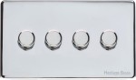 M Marcus Heritage Brass Vintage Range 4 Gang Multi Location Primary Dimmer Switch (Compatible with LED bulbs)