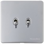 M Marcus Heritage Brass Vintage Range 2 Gang Stockholm Toggle Switch