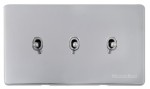 M Marcus Heritage Brass Vintage Range 3 Gang Stockholm Toggle Switch
