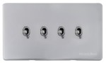 M Marcus Heritage Brass Vintage Range 4 Gang Stockholm Toggle Switch