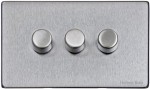 M Marcus Heritage Brass Vintage Range 3 Gang Multi Location Primary Dimmer Switch (Compatible with LED bulbs)