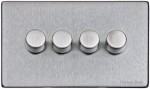 M Marcus Heritage Brass Vintage Range 4 Gang Multi Location Primary Dimmer Switch (Compatible with LED bulbs)