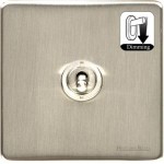 M Marcus Heritage Brass Vintage Range 1 Gang Dimming Toggle Switch