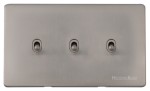 M Marcus Heritage Brass Vintage Range 3 Gang Stockholm Toggle Switch