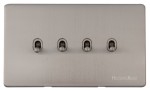 M Marcus Heritage Brass Vintage Range 4 Gang Stockholm Toggle Switch