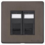 M Marcus Heritage Brass Vintage Range 2 Gang CAT6 Socket
