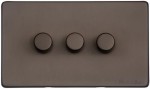 M Marcus Heritage Brass Vintage Range 3 Gang Multi Location Primary Dimmer Switch (Compatible with LED bulbs)