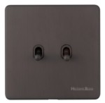 M Marcus Heritage Brass Vintage Range 2 Gang Stockholm Toggle Switch