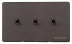 M Marcus Heritage Brass Vintage Range 3 Gang Stockholm Toggle Switch