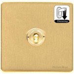 M Marcus Heritage Brass Vintage Range 1 Gang Dimming Toggle Switch