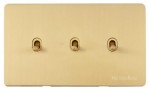 M Marcus Heritage Brass Vintage Range 3 Gang Stockholm Toggle Switch