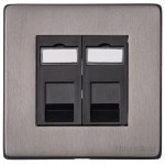 M Marcus Heritage Brass Vintage Range 2 Gang CAT6 Socket