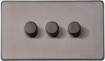 M Marcus Heritage Brass Vintage Range 3 Gang Multi Location Primary Dimmer Switch (Compatible with LED bulbs)