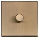 M Marcus Heritage Brass Vintage Range 1 Gang Multi Location Primary Dimmer Switch (Compatible with LED bulbs)