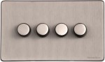 M Marcus Heritage Brass Vintage Range 4 Gang Multi Location Primary Dimmer Switch (Compatible with LED bulbs)