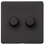M Marcus Heritage Brass Vintage Range 2 Gang Multi Location Primary Dimmer Switch (Compatible with LED bulbs)