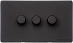 M Marcus Heritage Brass Vintage Range 3 Gang Multi Location Primary Dimmer Switch (Compatible with LED bulbs)