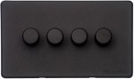M Marcus Heritage Brass Vintage Range 4 Gang Multi Location Primary Dimmer Switch (Compatible with LED bulbs)