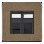 M Marcus Heritage Brass Vintage Range 2 Gang CAT6 Socket