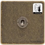 M Marcus Heritage Brass Vintage Range 1 Gang Dimming Toggle Switch
