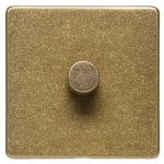 M Marcus Heritage Brass Vintage Range 1 Gang Multi Location Primary Dimmer Switch (Compatible with LED bulbs)