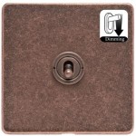 M Marcus Heritage Brass Vintage Range 1 Gang Dimming Toggle Switch