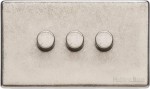 M Marcus Heritage Brass Vintage Range 3 Gang Multi Location Primary Dimmer Switch (Compatible with LED bulbs)
