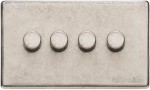 M Marcus Heritage Brass Vintage Range 4 Gang Multi Location Primary Dimmer Switch (Compatible with LED bulbs)