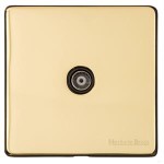 M Marcus Heritage Brass Vintage Range 1 Gang Non-Isolated TV Coaxial Socket
