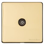 M Marcus Heritage Brass Vintage Range 1 Gang Isolated TV Coaxial Socket