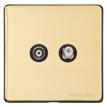M Marcus Heritage Brass Vintage Range TV/Satellite Socket