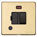 M Marcus Heritage Brass Vintage Range Switched Fused Spur Unit with Neon Indicator and Flex Outlet