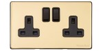 M Marcus Heritage Brass Vintage Range Double Switched Socket