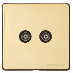 M Marcus Heritage Brass Vintage Range TV/FM Diplexed Socket