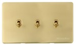 M Marcus Heritage Brass Vintage Range 3 Gang Stockholm Toggle Switch