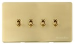 M Marcus Heritage Brass Vintage Range 4 Gang Stockholm Toggle Switch
