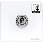 M Marcus Heritage Brass Vintage Range 1 Gang Dimming Toggle Switch