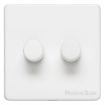 M Marcus Heritage Brass Vintage Range 2 Gang Multi Location Primary Dimmer Switch (Compatible with LED bulbs)