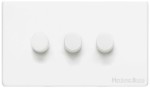 M Marcus Heritage Brass Vintage Range 3 Gang Multi Location Primary Dimmer Switch (Compatible with LED bulbs)
