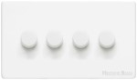 M Marcus Heritage Brass Vintage Range 4 Gang Multi Location Primary Dimmer Switch (Compatible with LED bulbs)