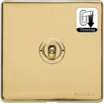 M Marcus Heritage Brass Studio Range 1 Gang Dimming Toggle Switch