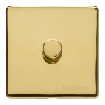 M Marcus Heritage Brass Studio Range 1 Gang Multi Location Primary Dimmer (Compatible with LED bulbs)